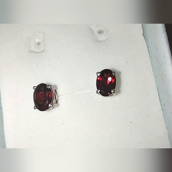 Garnet Stud Earrings - Picture 5 of 11